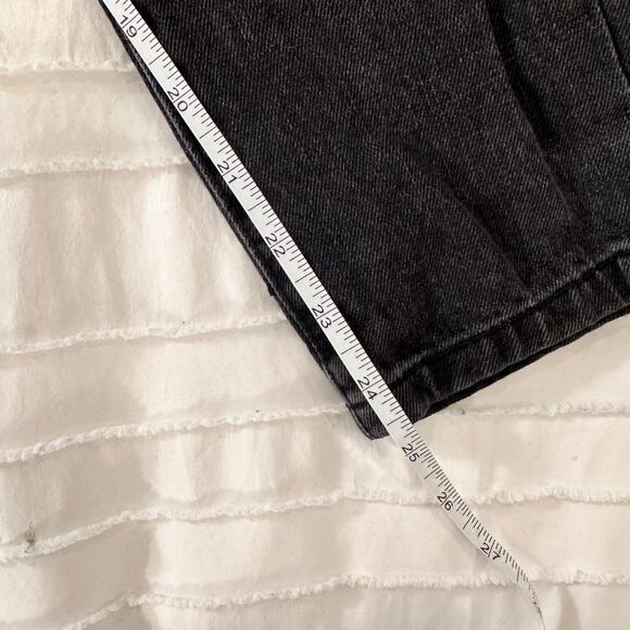 Garage Black High Rise Straight Leg Jeans Women's 03 Grunge Y2K Cropped Indie - Picture 10 of 16